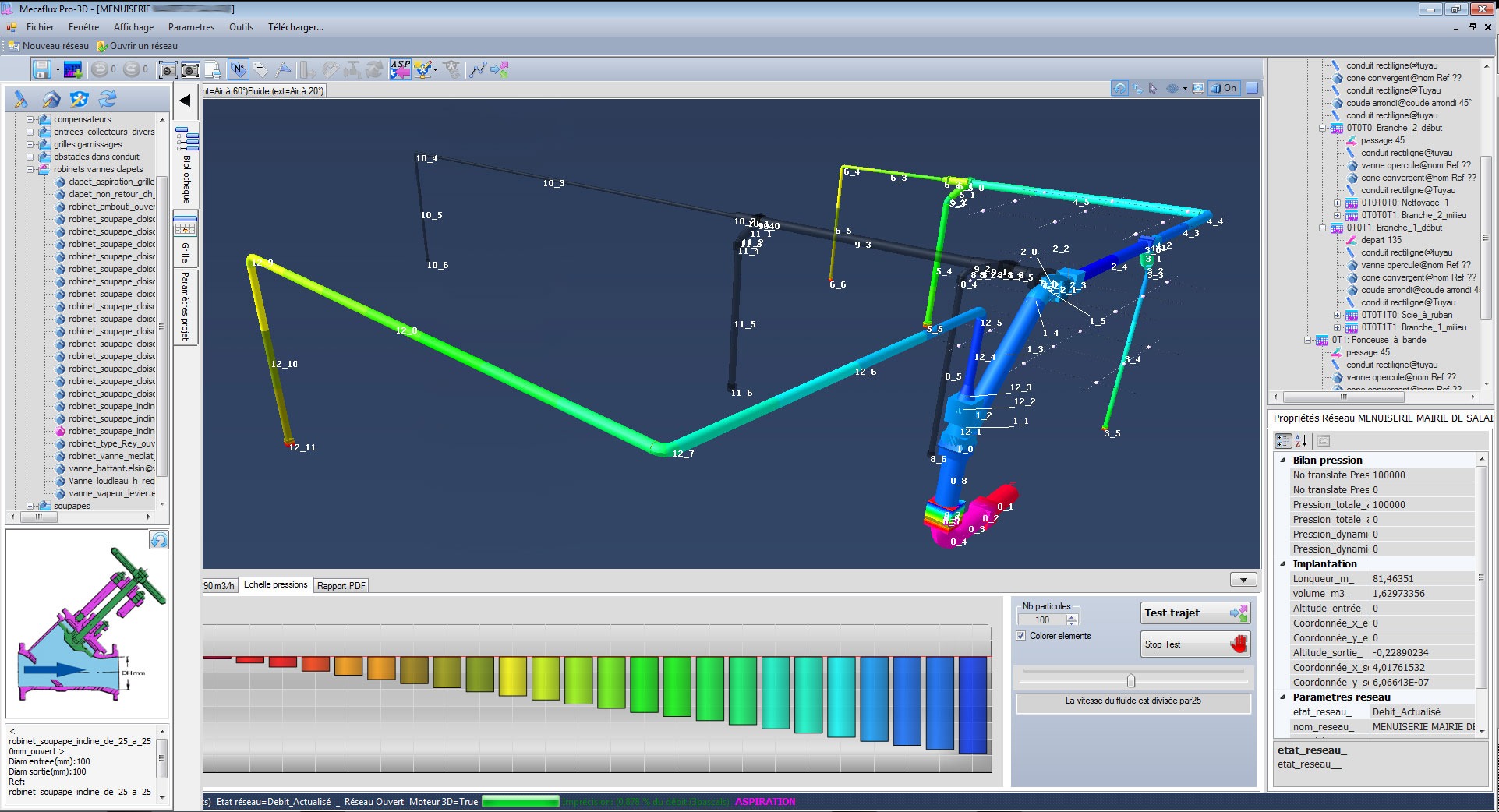 Logiciel de calcul de pertes de charge mecaflux pro3D